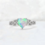 Heart Cut Fire Opal Celtic Knot Engagement Ring - Additional view
