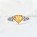 Heart Cut Citrine Celtic Knot Engagement Ring - Additional view