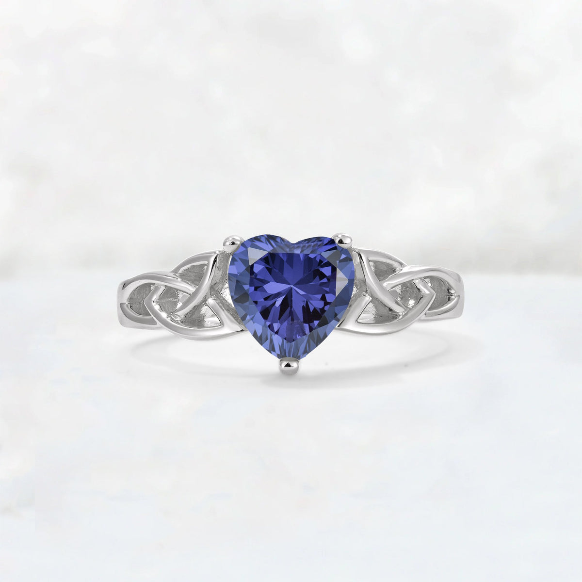 Heart Cut Tanzanite Celtic Knot Engagement Ring - Additional view