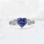 Heart Cut Tanzanite Celtic Knot Engagement Ring - Additional view