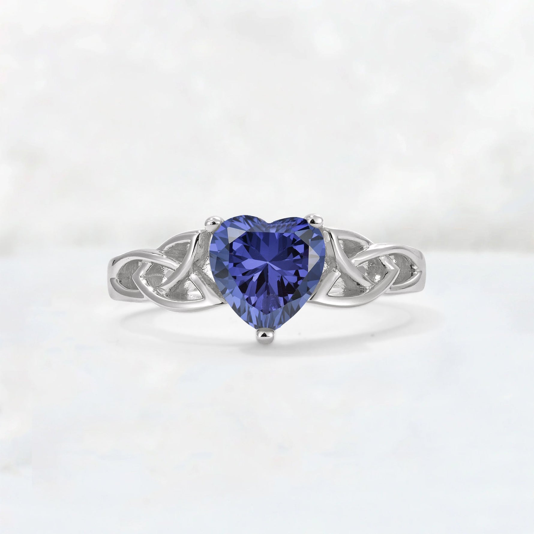 Heart Cut Tanzanite Celtic Knot Engagement Ring - Additional view