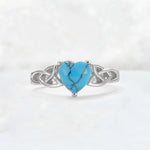 Heart Cut Turquoise Celtic Knot Engagement Ring - Additional view