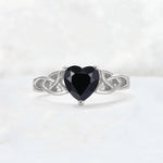 Heart Cut Black Onyx Celtic Knot Engagement Ring - Additional view
