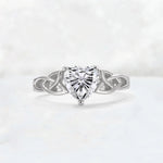 Heart Cut Lab Diamond Celtic Knot Engagement Ring - Additional view