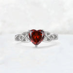 Heart Cut Garnet Celtic Knot Engagement Ring - Additional view