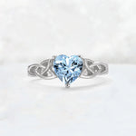 Heart Cut Aquamarine Celtic Knot Engagement Ring - Additional view