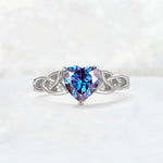 Heart Cut Alexandrite Celtic Knot Engagement Ring - Additional view
