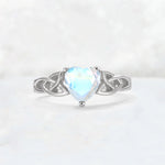 Heart Cut Moonstone Celtic Knot Engagement Ring - Additional view