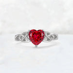 Heart Cut Ruby Celtic Knot Engagement Ring - Additional view