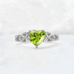 Heart Cut Peridot Celtic Knot Engagement Ring - Additional view