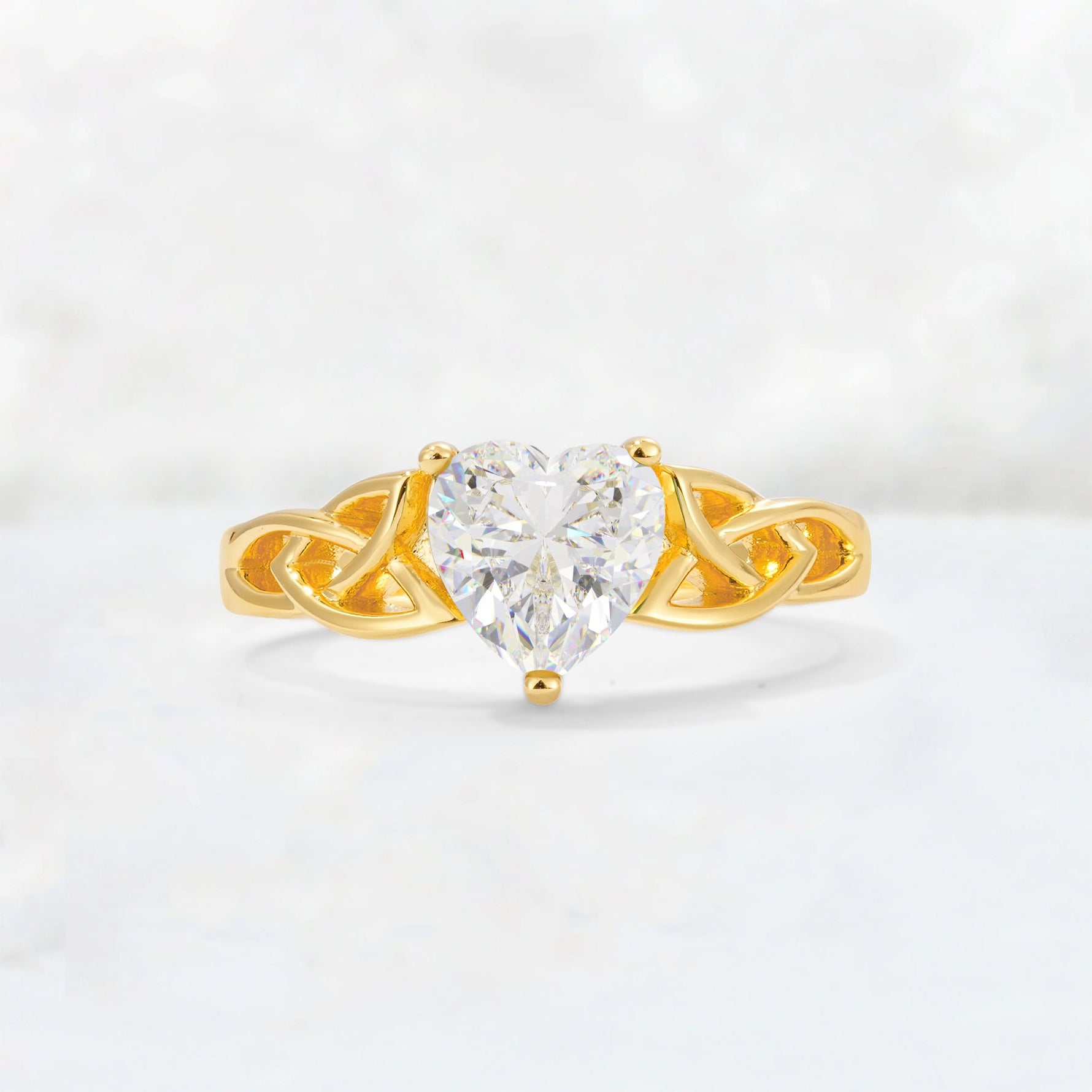 Heart Cut Moissanite Celtic Knot Engagement Ring - Additional view