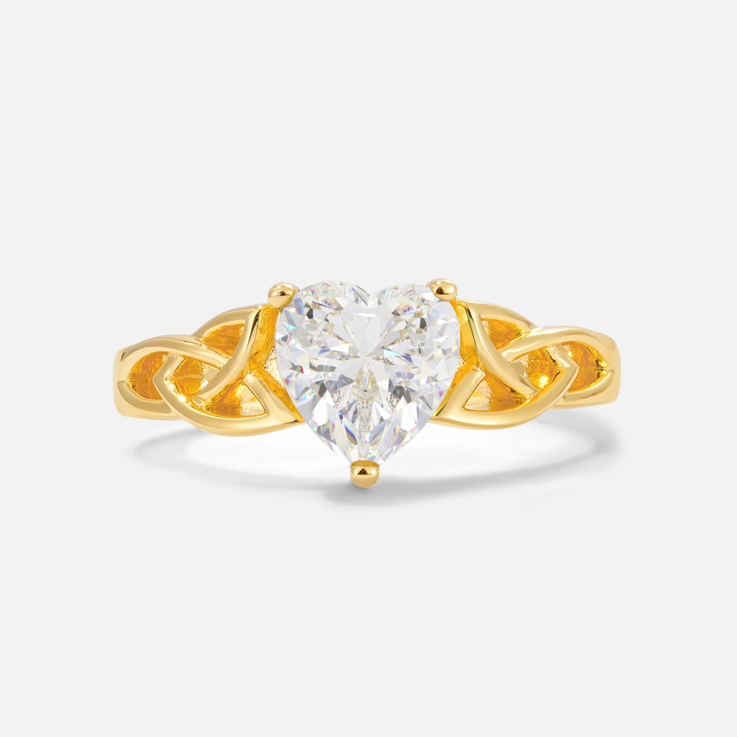 Heart Cut Moissanite Celtic Knot Engagement Ring
