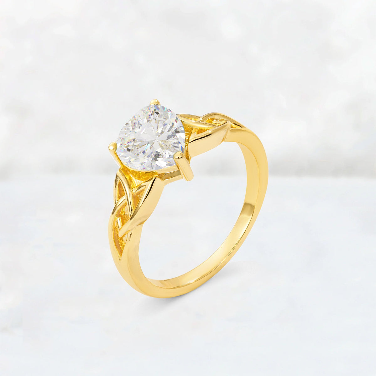 Heart Cut Moissanite Celtic Knot Engagement Ring - Additional view