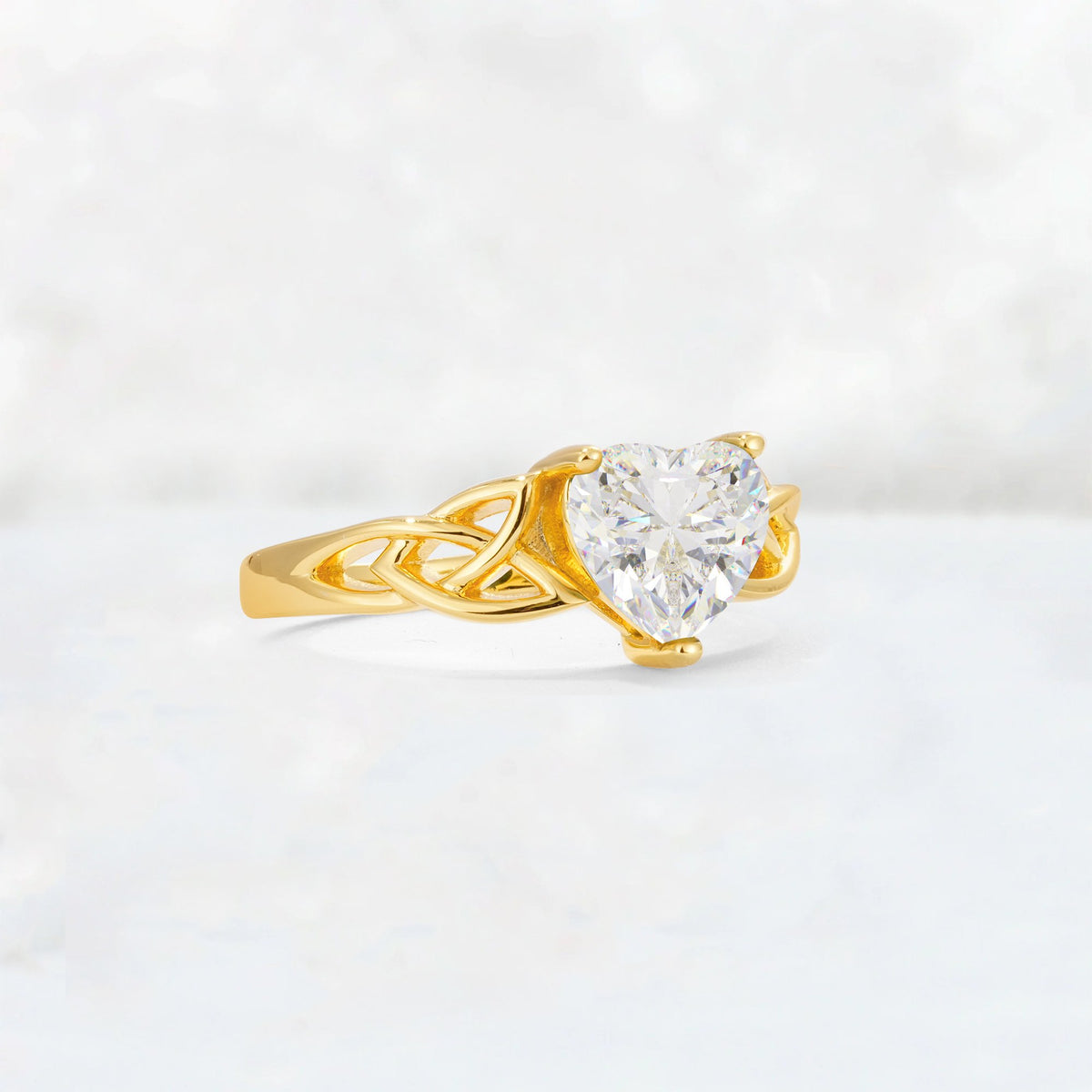 Heart Cut Moissanite Celtic Knot Engagement Ring - Additional view
