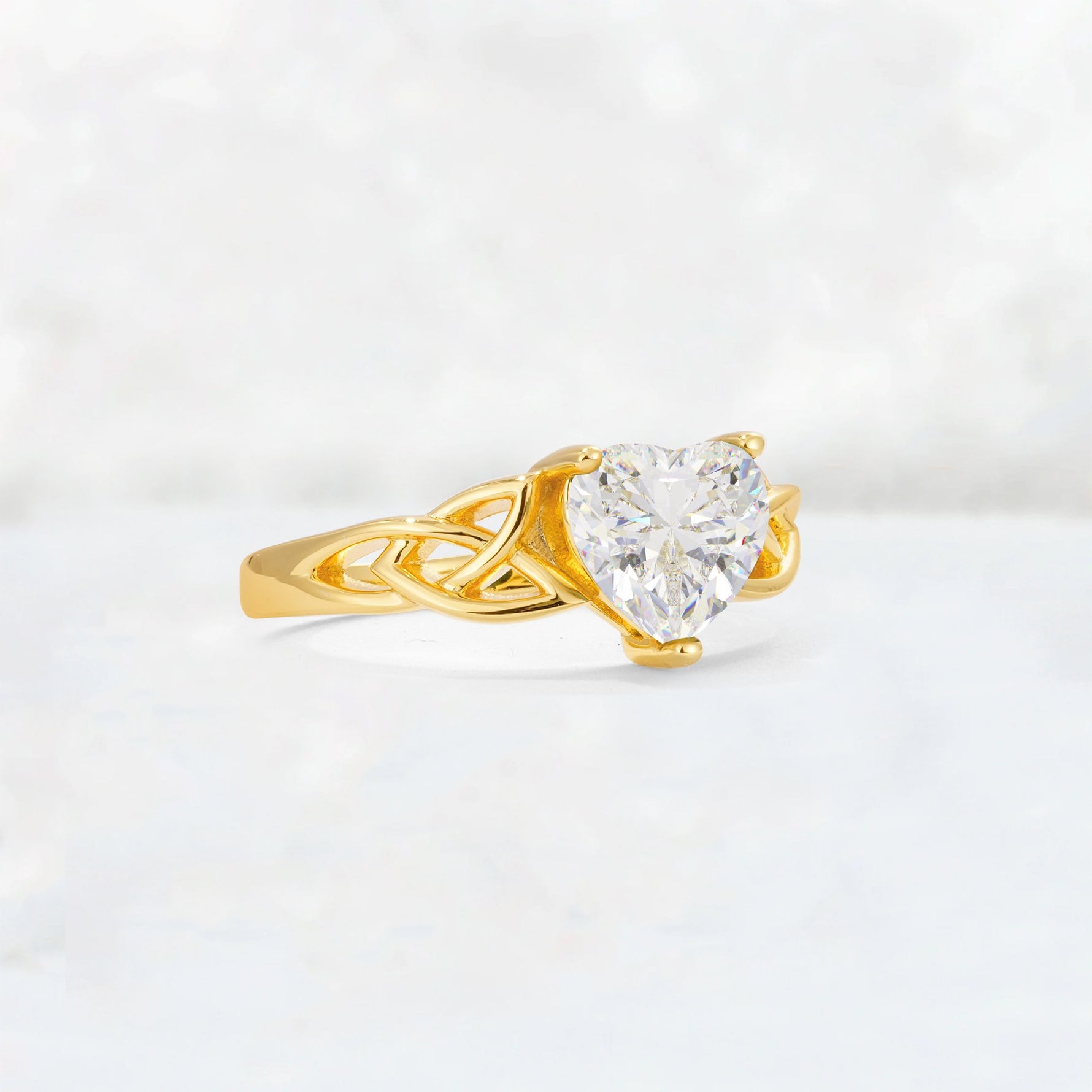 Heart Cut Moissanite Celtic Knot Engagement Ring - Additional view