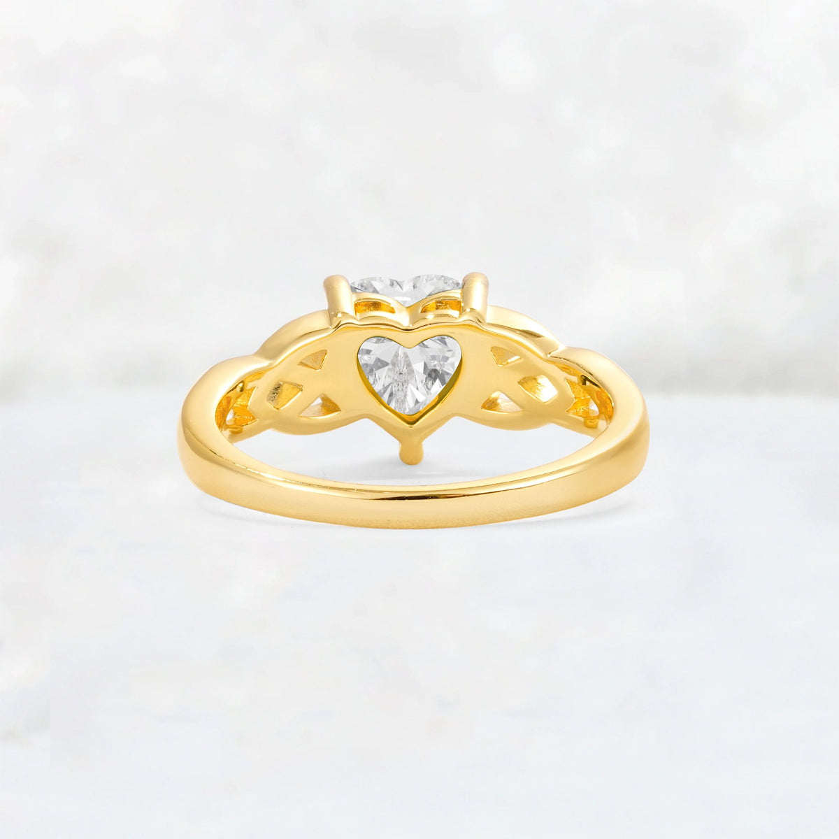 Heart Cut Moissanite Celtic Knot Engagement Ring - Additional view
