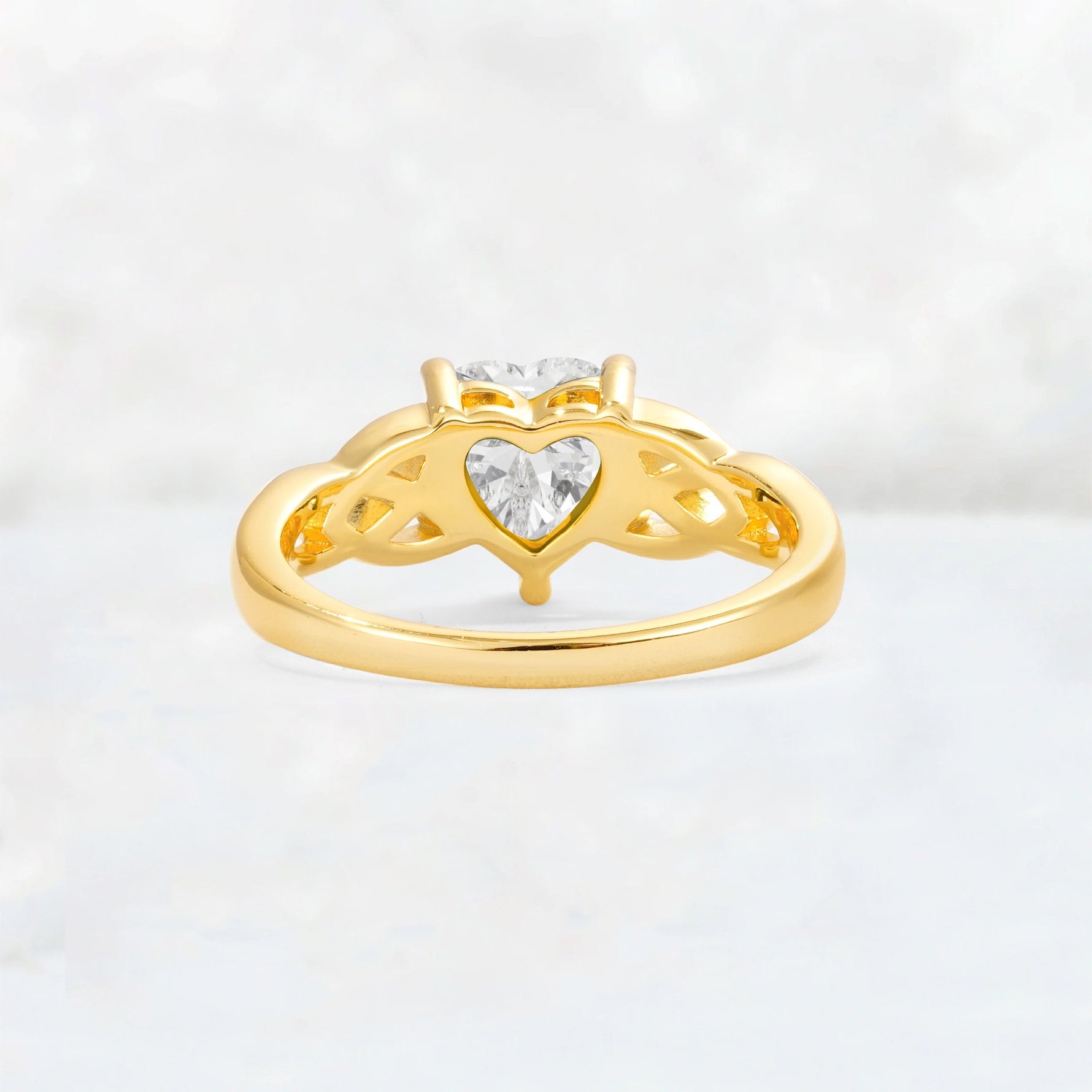 Heart Cut Moissanite Celtic Knot Engagement Ring - Additional view