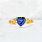 Heart Cut Sapphire Celtic Knot Engagement Ring - Additional view