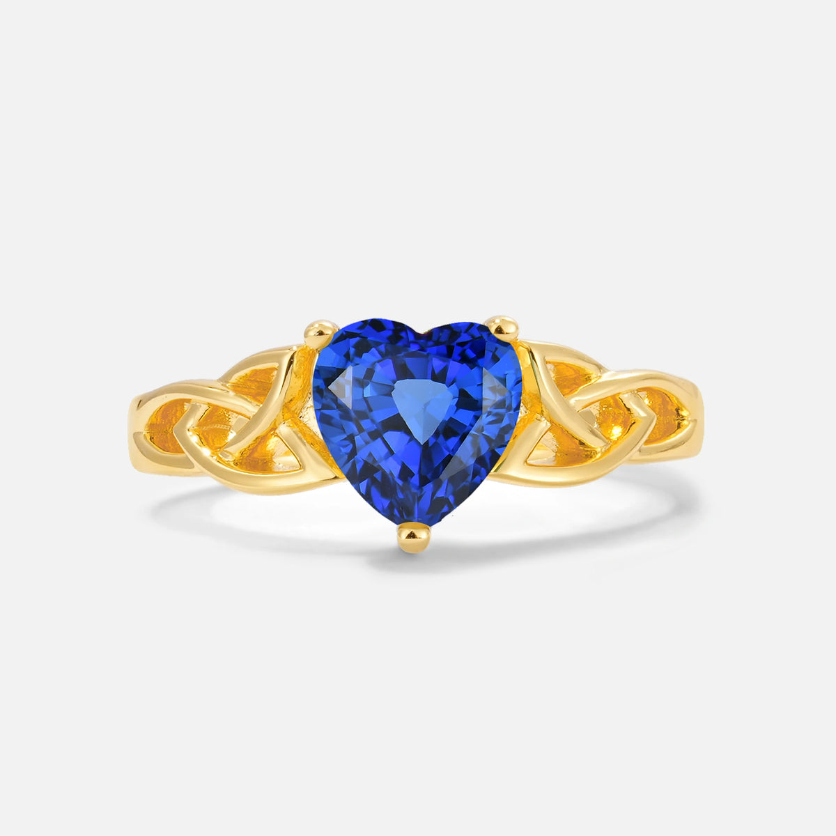 Heart Cut Sapphire Celtic Knot Engagement Ring