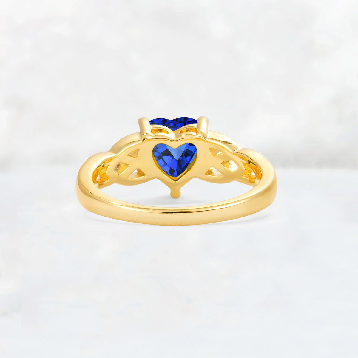 Heart Cut Sapphire Celtic Knot Engagement Ring - Additional view