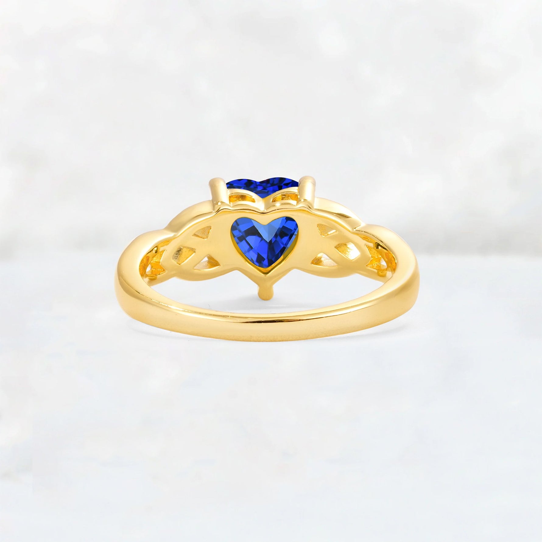 Heart Cut Sapphire Celtic Knot Engagement Ring - Additional view