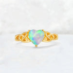Heart Cut Fire Opal Celtic Knot Engagement Ring - Additional view