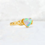 Heart Cut Fire Opal Celtic Knot Engagement Ring - Additional view