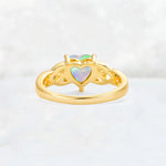 Heart Cut Fire Opal Celtic Knot Engagement Ring - Additional view