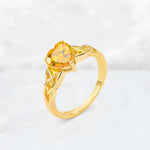 Heart Cut Citrine Celtic Knot Engagement Ring - Additional view