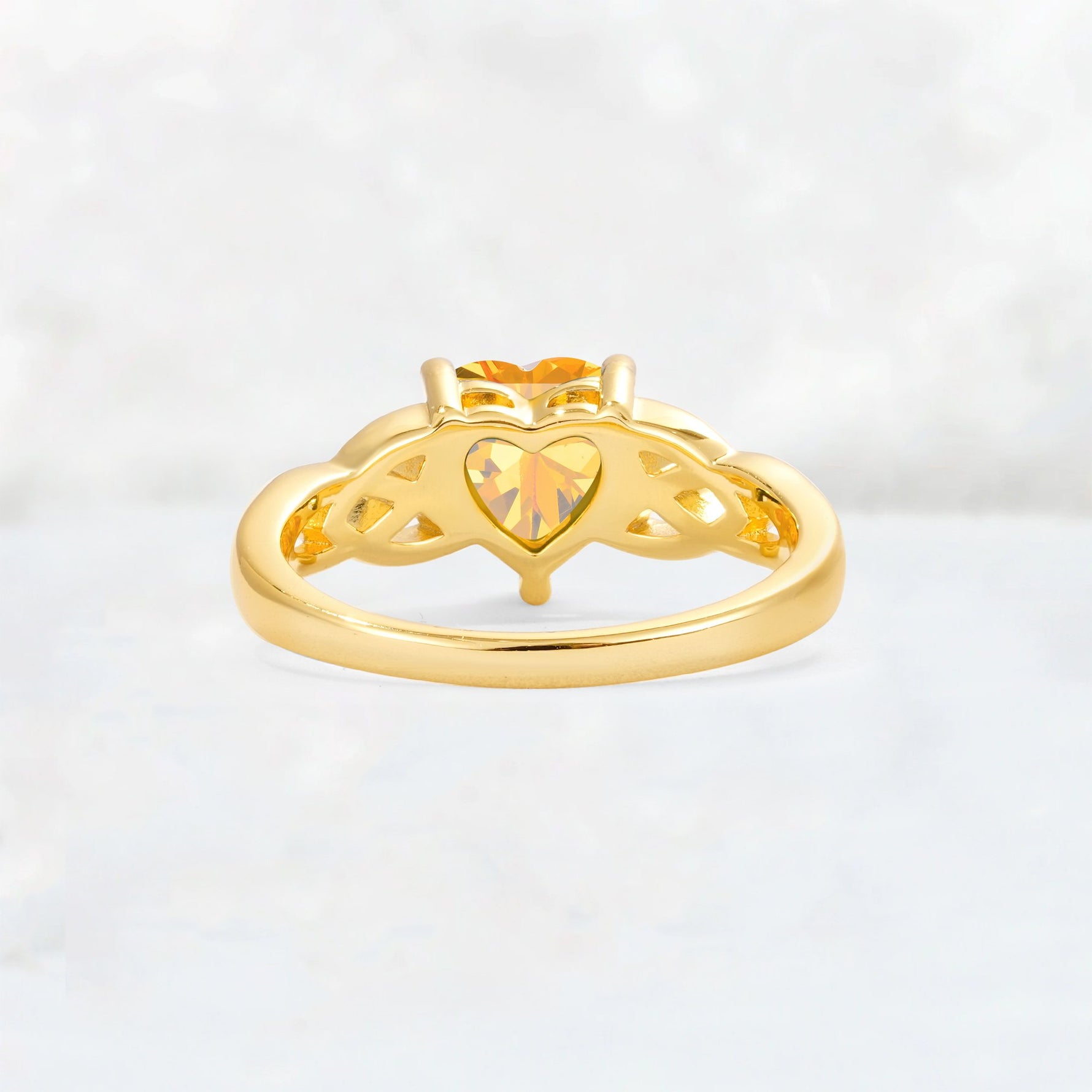 Heart Cut Citrine Celtic Knot Engagement Ring - Additional view