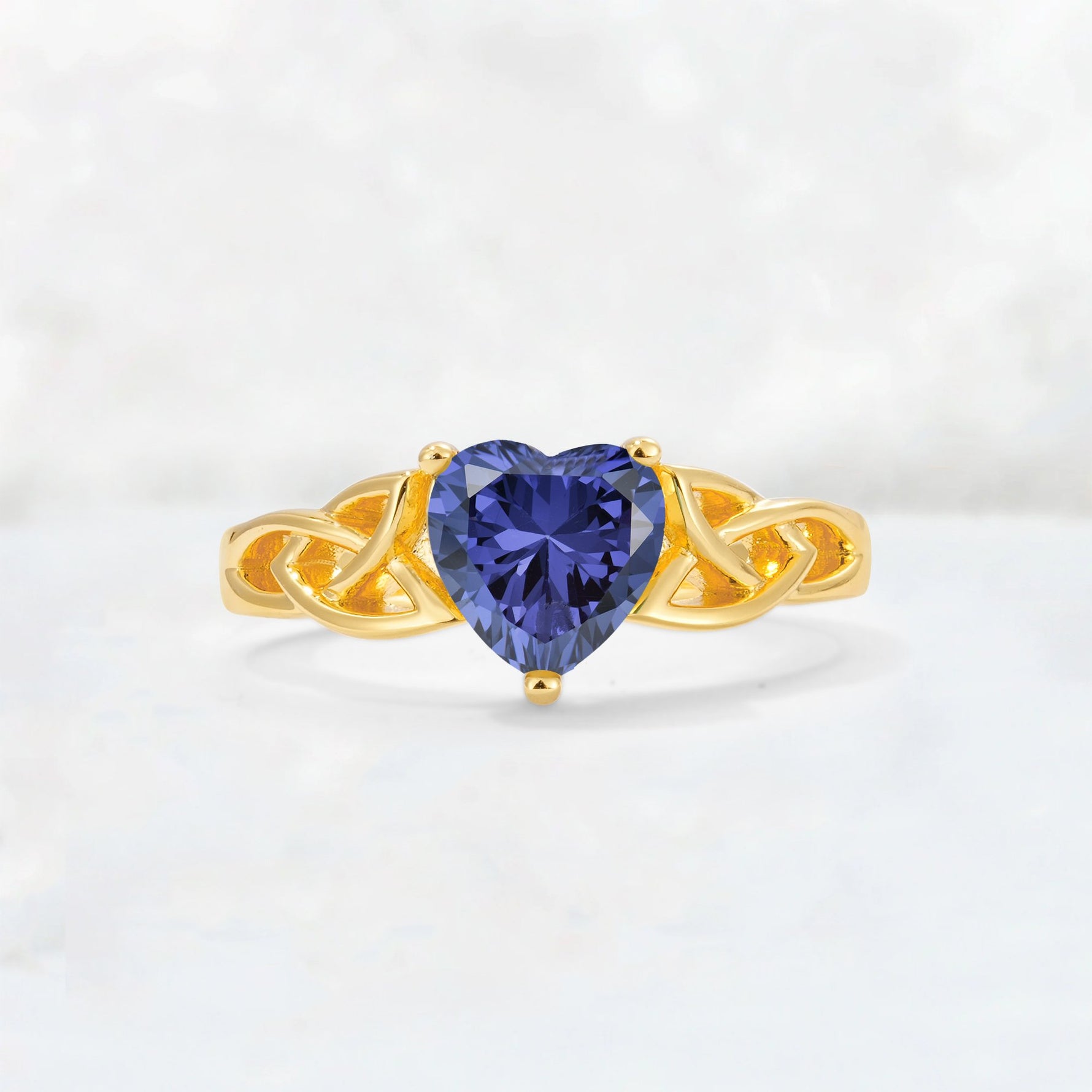 Heart Cut Tanzanite Celtic Knot Engagement Ring - Additional view