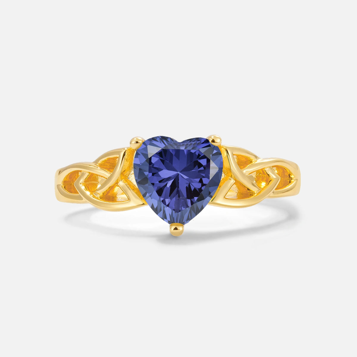 Heart Cut Tanzanite Celtic Knot Engagement Ring