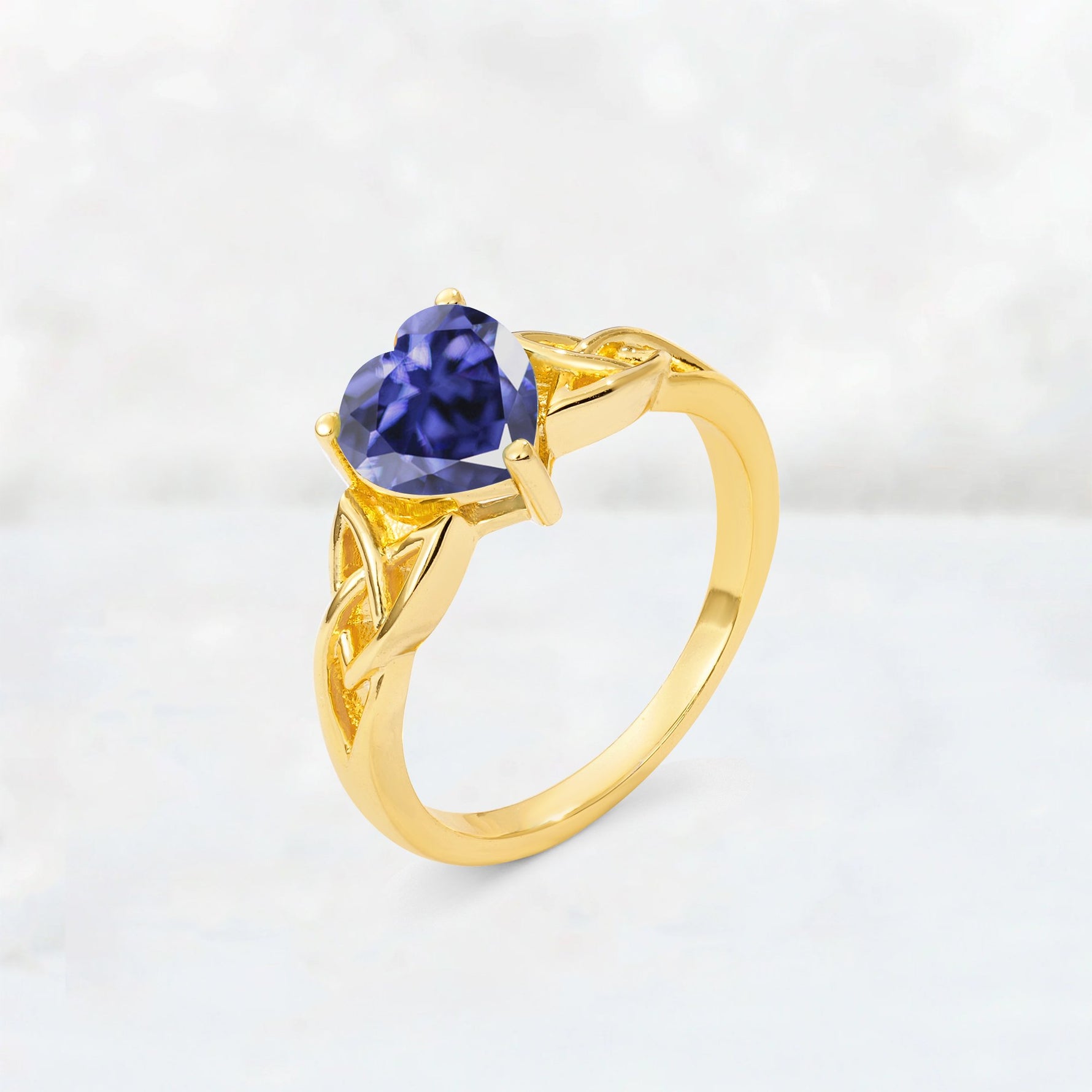 Heart Cut Tanzanite Celtic Knot Engagement Ring - Additional view