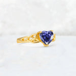 Heart Cut Tanzanite Celtic Knot Engagement Ring - Additional view
