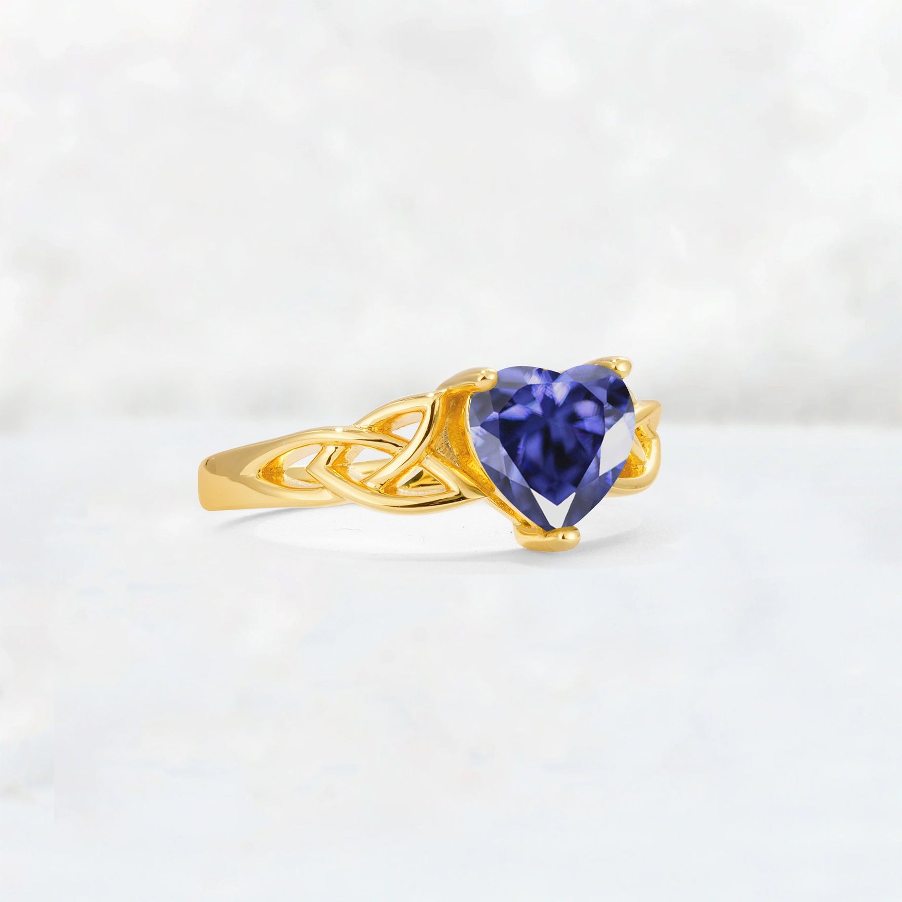 Heart Cut Tanzanite Celtic Knot Engagement Ring - Additional view