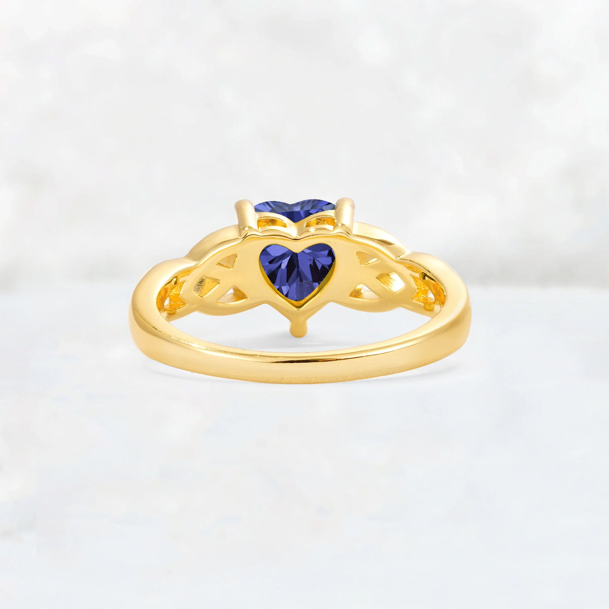 Heart Cut Tanzanite Celtic Knot Engagement Ring - Additional view