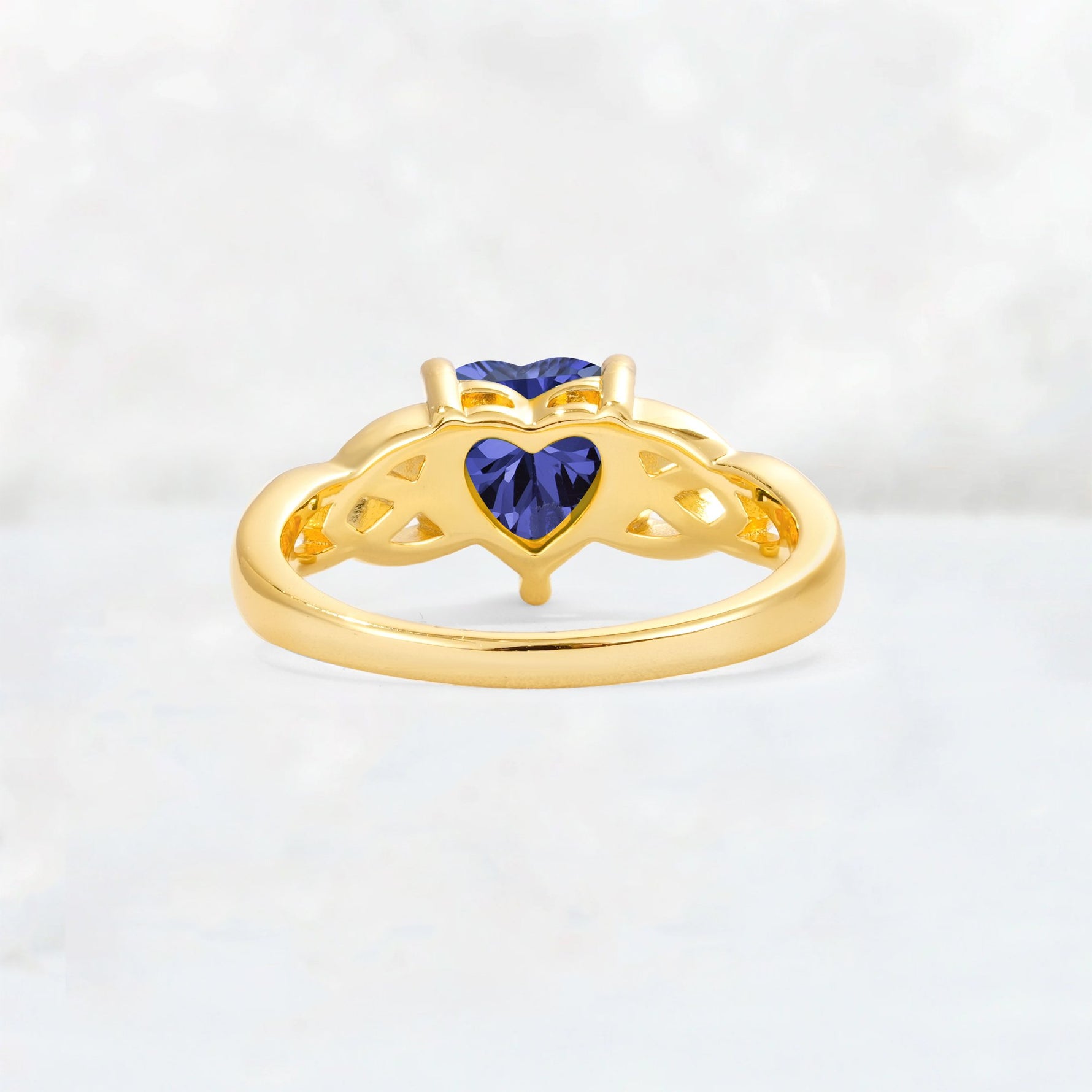 Heart Cut Tanzanite Celtic Knot Engagement Ring - Additional view
