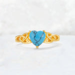 Heart Cut Turquoise Celtic Knot Engagement Ring - Additional view