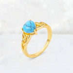 Heart Cut Turquoise Celtic Knot Engagement Ring - Additional view