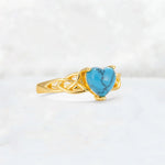 Heart Cut Turquoise Celtic Knot Engagement Ring - Additional view