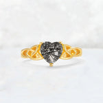 Heart Cut Black Rutilated Quartz Celtic Knot Engagement Ring - Additional view