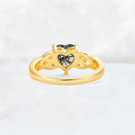 Heart Cut Black Rutilated Quartz Celtic Knot Engagement Ring - Additional view