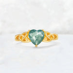 Heart Cut Moss Agate Celtic Knot Engagement Ring - Additional view