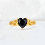 Heart Cut Black Onyx Celtic Knot Engagement Ring - Additional view