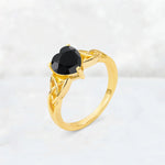 Heart Cut Black Onyx Celtic Knot Engagement Ring - Additional view