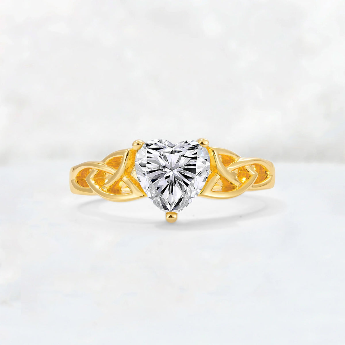 Heart Cut Lab Diamond Celtic Knot Engagement Ring - Additional view
