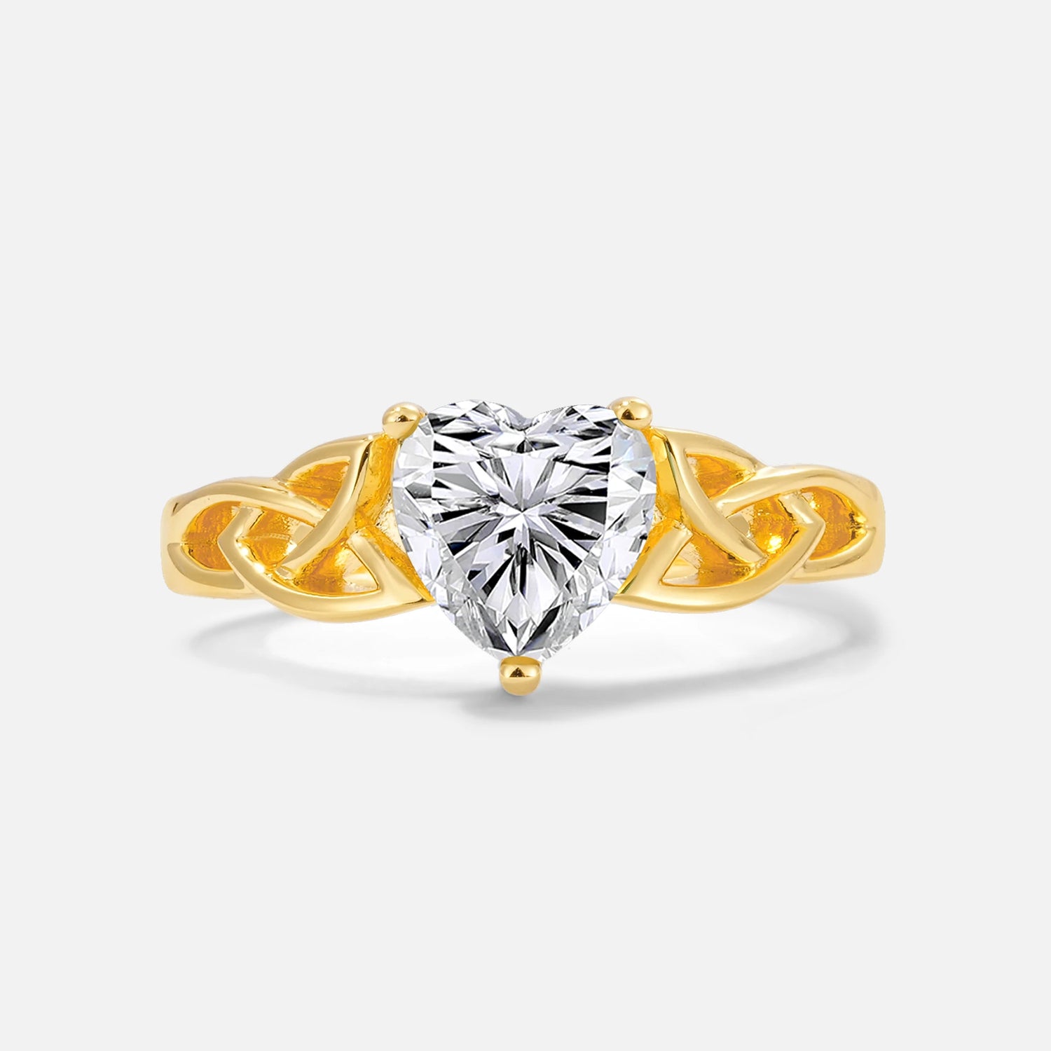 Heart Cut Lab-Grown Diamond Celtic Knot Engagement Ring