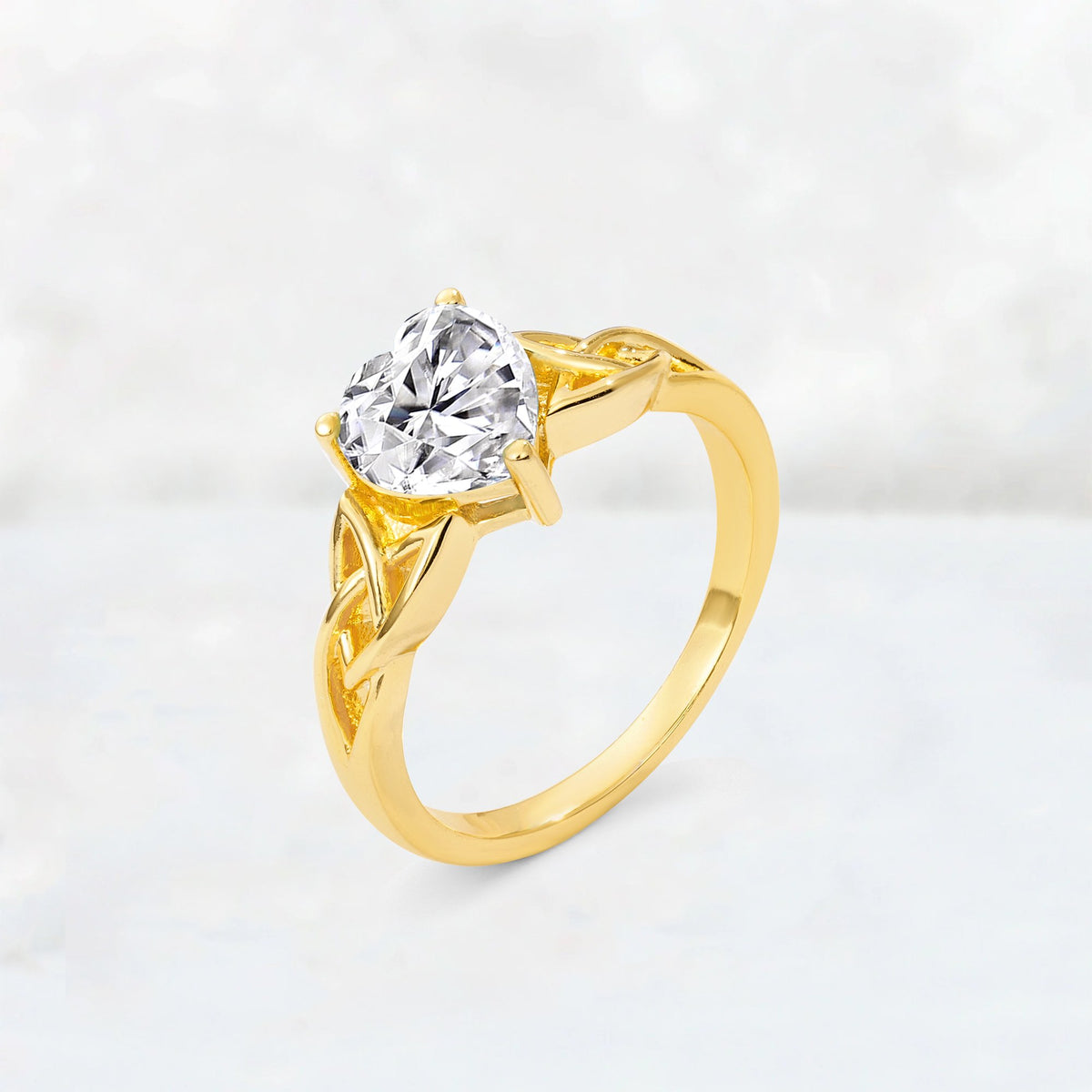 Heart Cut Lab Diamond Celtic Knot Engagement Ring - Additional view