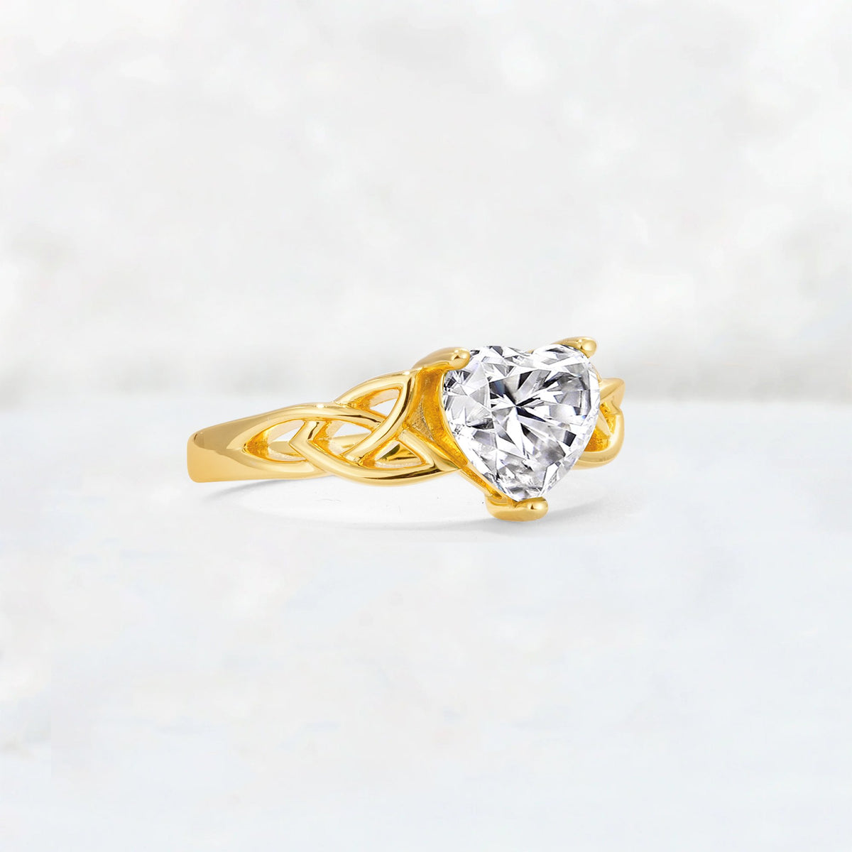 Heart Cut Lab Diamond Celtic Knot Engagement Ring - Additional view