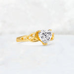 Heart Cut Lab Diamond Celtic Knot Engagement Ring - Additional view